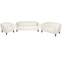 Flash Furniture HERCULES Imperial Series Reception Set - Ivory LeatherSoft-Contemporary Reception Set