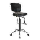 Work Smart Black Vinyl and Chrome Finish Drafting Chair, Black-Heavy Duty Chrome Base with Dual Carpet Casters