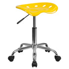 Flash Furniture Vibrant Tractor Seat & Chrome Stool - Yellow-Yellow Finish