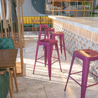 Flash Furniture 30" High Backless Purple Indoor-Outdoor Barstool-Backless Design