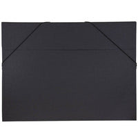 JAM Paper Kraft Chipboard Portfolio, Elastic Closure, Jumbo, 14.5 x 19.5 x 0.5, Black Kraft, 2 Pack (6103 202g)-Black kraft