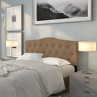 Flash Furniture Cambridge Tufted Upholstered Queen Size Headboard - Dark Brown Fabric-Headboard Size: 61.5''W x 3''D x 24''H