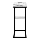 Monarch Specialties 3675 Accent Table - 25"H/White Marble/Black Metal-Warranty: 1 Year limited for parts