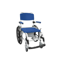 Drive Medical Aluminum Shower Commode Mobile Chair, Wheelchair-Can be positioned over a standard toilet or used as a portable self-contained commode