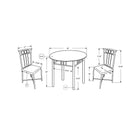 Monarch Specialties 1013 3-Piece Dining Set - Black Metal And Top-Dimensions: 30"Lx30"Dx30"H Round