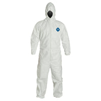 Coverall, Tyvek Hood Zipper Elastic White 7XL, 10 Pack (TY127SWH7X002500)-Material: Tyvek
