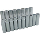 Gray Tools 18 Piece 1/2" Drive 12 Point Metric, Deep Chrome Socket Set, 10mm-27mm-Contains Sizes: 10, 11, 12, 13, 14, 15, 16, 17, 18, 19, 20, 21, 22, 23, 24, 25, 26, 27mm.