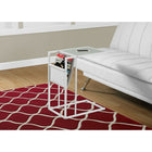 Monarch Specialties 3067 Accent Table - White/White Metal With A Magazine Rack-24"H x 19"W x 12"D