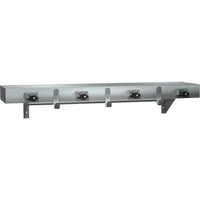 ASI Stainless Steel Shelf with Hooks and Mop Strips, 36"-Shelf/Hook and Mop Strips, 36" x 6" x 9"