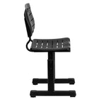 Flash Furniture Adjustable Height Black Student Chair with Black Pedestal Frame-Slatted Back allows Air Circulation