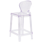 Flash Furniture Ghost Counter Stool with Tear Back - Transparent Crystal-Polycarbonate Molded Structure