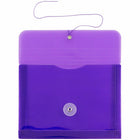 JAM Paper Plastic Envelopes with Button and String Tie Closure Index Booklet - 5.5" x 7.5" - Purple - 12 Pack -Quantity: 12 per pack