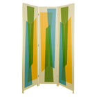 kieragrace Austin Vance Room Divider - 47” x 71”, Three Panel, White with Multicolored Abstract Pattern-3-panel screen room divider: create a new space with an easy to use beautiful room divider. add some extra privacy in your home, make a new room or hide storage items