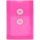 JAM Paper Plastic Envelopes with Button and String Tie - Open End - 4.25" x 6.25" - Fuchsia Pink - 12 Pack -Colour: Fuchsia Pink 