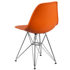 Flash Furniture Elon Series Orange Plastic Chair with Chrome Base-Polypropylene Molded Structure