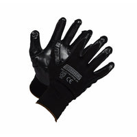Forcefield Black Nitrile Foam Coated Gloves - Size 7-General purpose