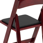 Flash Furniture HERCULES Series Mahogany Wood Folding Chair with Vinyl Padded Seat-Waterproof Detachable Seat