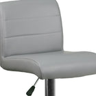 Flash Furniture Contemporary Vinyl Adjustable Height Barstools with Rolled Seat & Chrome Base - Grey - 2 Pack-Swivel Seat