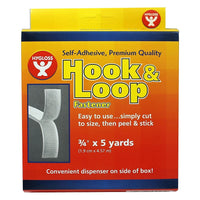 Hygloss Hook And Loop Fastener, 3/4" x 5 Yard (HYG45105)-White