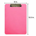 JAM Paper Standard Plastic Clipboard - Pink - 12 Pack-Our clipboards feature a durable metal clip for securing papers that has a sturdy long-lasting spring.