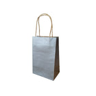 Wamaco Colour Kraft Shopper Bags - 5.25" x 3.5" x 8.25" - Silver - 100 Pack-Kraft colour shoppers