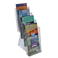 Azar Displays 4-Tier Tri-Fold Size Modular Brochure Holder For Counter, 2 Pack (252306)-Use on counter top for printed material