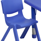 Flash Furniture 24" Square Blue Plastic Height Adjustable Activity Table Set with 2 Chairs-Primary Blue Color