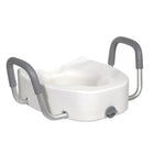 Drive Medical Raised Toilet Seat with Rail-White, Plastic