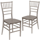Flash Furniture HERCULES PREMIUM Series Pewter Resin Stacking Chiavari Chairs - 2 Pack-1000 lb. Weight Capacity