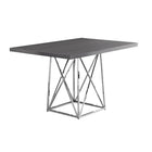 Monarch Specialties 1059 Dining Table - 36"X 48"/Grey/Chrome Metal-GREY, CHROME METAL
