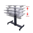 Rocelco 40" Mobile Adjustable Height Standing Desk w/ Enhanced Vertical Range-Black, Heavy Duty Metal Frame with Laminate Wood Top