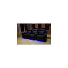 Valencia Piacenza Leather Air Manual Home Theater Recliner With LED Lights, 2-Seats, Black (2-BLK-ML)-Wide armrests and seating area for maximum comfort