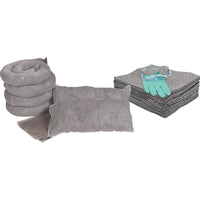 Zenith Safety 20-Gallon Spill Kit, Universal, Without Container-Contents: 50 Sorbent Pads (15" x 17"), 4 Sorbent Socks (3" x 48"), 2 Sorbent Pillows (8" x 18"), 1 Pair Nitrile Gloves, 2XL (11), 1 Pair Safety Goggles (One Size), 1 Disposal Bag (26 "x 36")