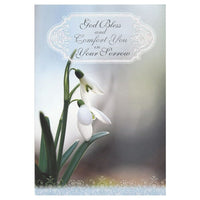 Rosedale 5-1/2" x 8" Gold Bless And Comfort You in Your Sorrow Sympathy Greeting Cards And Envelopes, 12 Pack (17559)-Printed on premium uncoated card stock