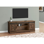 Monarch Specialties 2748 Tv Stand - 60"L/Brown Reclaimed-Look/2 Sliding Doors-Brown Reclaimed Wood-look finish