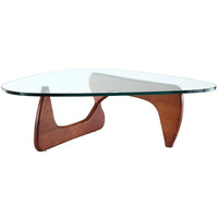 Nicer Furniture Noguchi Coffee Table - Cherry Finish Base-3/4" (19mm) tempered glass top