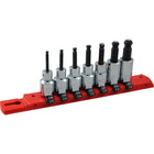 Gray Tools 7 Piece 3/8" Drive Torx Head Socket Set, T7-T21-Contains Sizes: 1/8", 5/32", 3/16", 7/32", 1/4", 5/16", 3/8".
