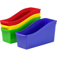 Storex Large Book Bins, Set of 4 (70103B06C)-Hold books, magazines, files, folders, etc.