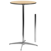 Flash Furniture 24" Round Wood Cocktail Table with 30" & 42" Columns-Cocktail Table