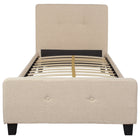 Flash Furniture Tribeca Twin Size Tufted Upholstered Platform Bed - Beige Fabric-Platform Bed