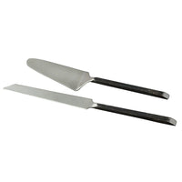 Elegance Gibraltar 2-Piece Cake Server Set, Matte Black/Stainless Steel (70007)-Cake serving set