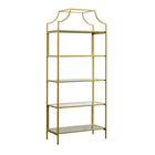Sauder International Lux Bookcase - 5 shelves - 70.87" H - Satin Gold (421434)-Standard - Satin Gold - Metal, Glass