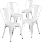 Flash Furniture Commercial Grade Metal Indoor-Outdoor Stackable Chair - White-Stack Quantity: 8