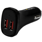 StarTech Dual-Port USB Car Charger, 24W/4.8A, Black (USB2PCARBKS)-Ensure all your mobile devices are charged while you're commuting