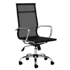 Nicer Furniture Modern High Back Mesh Chair - Black-Coat Hanger Bar on Back. Removal arm sleeves.