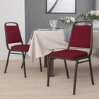 Flash Furniture HERCULES Trapezoidal Back Stacking Banquet Chair in Burgundy Fabric - Gold Vein Frame-1.5" Thick Seat Cushion