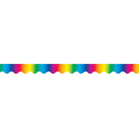 Teacher Created Resources Tcr4177 35" x 2.187" Scalloped Multicolour Border Trim, 108 Pack (TCR4177)-MultiColoured scalloped border trimmers for toddler - 12th grades to decorate classroom