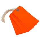 JAM Paper Gift Tags with String, Medium, 4 3/4" x 2 3/8", Neon Red, 100 Pack-100/pack
