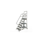 Tri-Arc Stock Picking Rolling Ladder, 24" x 60", 6 Step, Perforated (KDSP106246)-Frame Material: Steel
