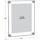 Azar Displays 17" x 22" Standoff Acrylic Sign Holder with Caps, Clear (105528)-Use this frame vertically or horizontally when mounting frames to walls and doors